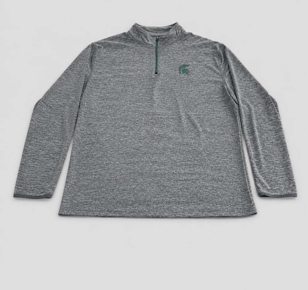 Colosseum Michigan State Spartans 1/4 Zip Pullover Gray Men's XXL